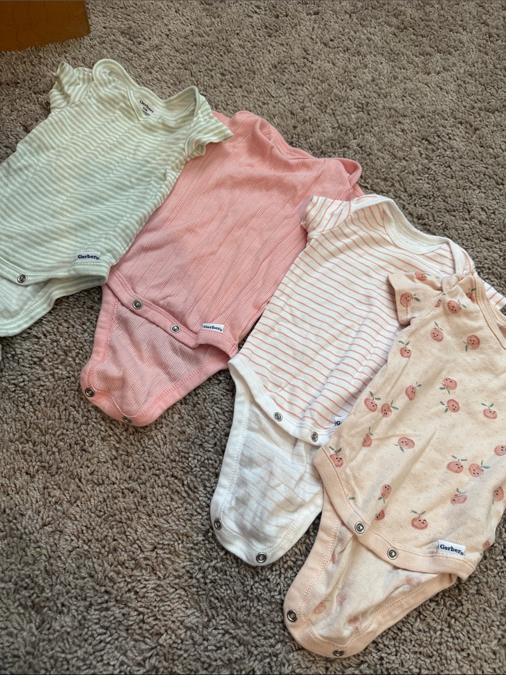 Gerber Baby Girl Onesie Pack - Pink, Cream, Mint, Peach